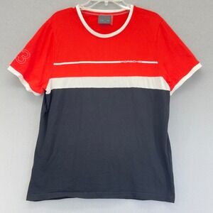 Porsche 917 T-Shirt Mens Medium Red Black Color Block‎ Racing Tee